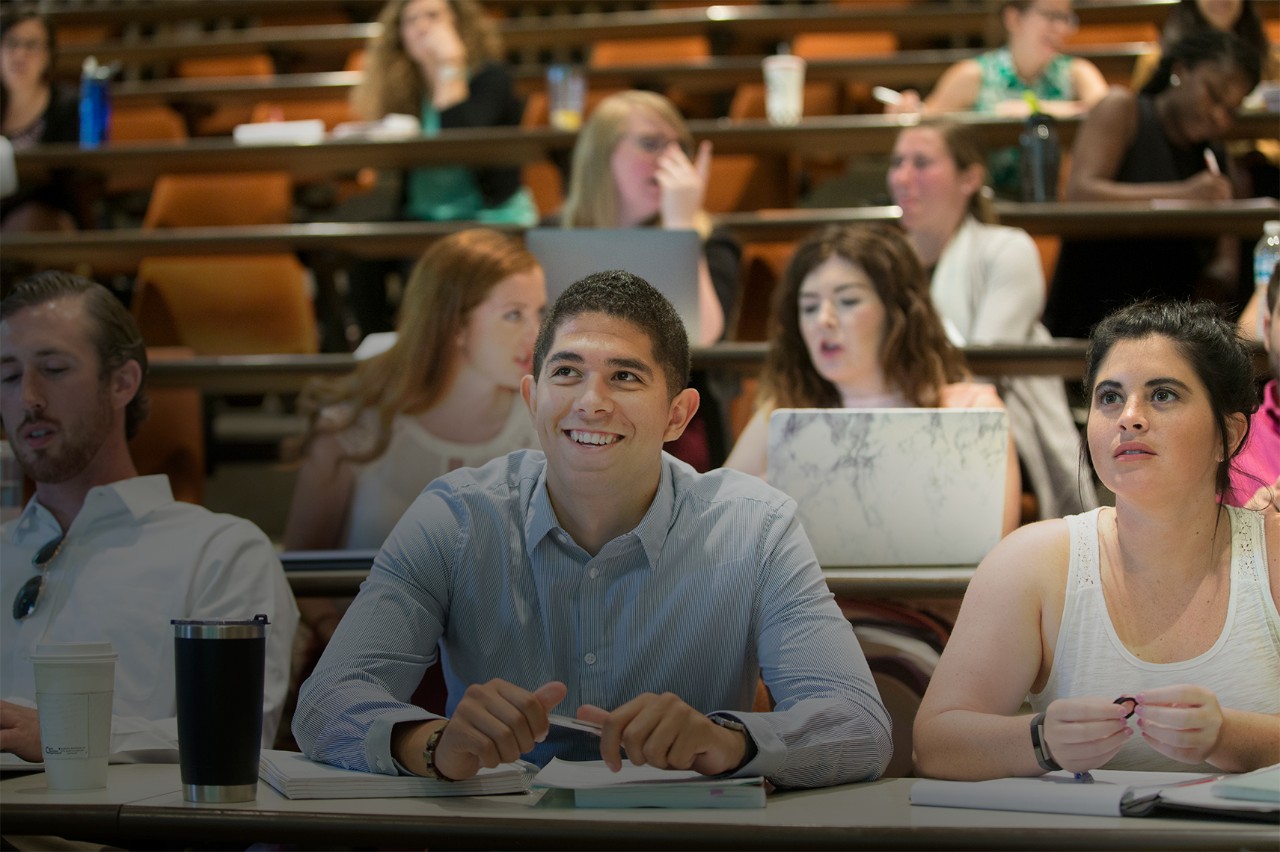 Law students in court.